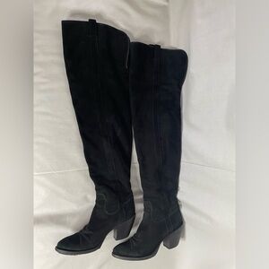 Dior Black Suede Over-the-Knee Western Boots – Size 37 – Made in Italy